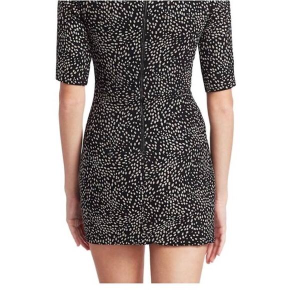 Alice + Olivia Inka Strong Shoulder Mock Neck Dress Black Silver 2 - Picture 2 of 10